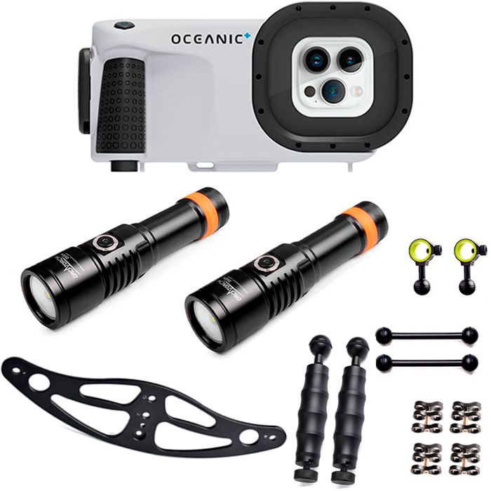 Oceanic+ Dive Housing + 2 x D530V Videolygte Set-Up - Pakketilbud
