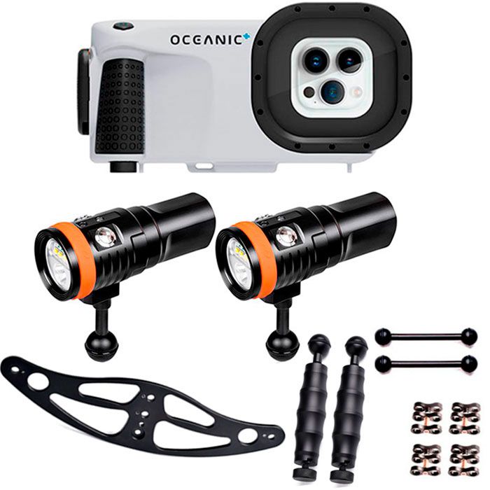 Oceanic+ Dive Housing + 2 x D900V Videolygte Set-up - Pakketilbud